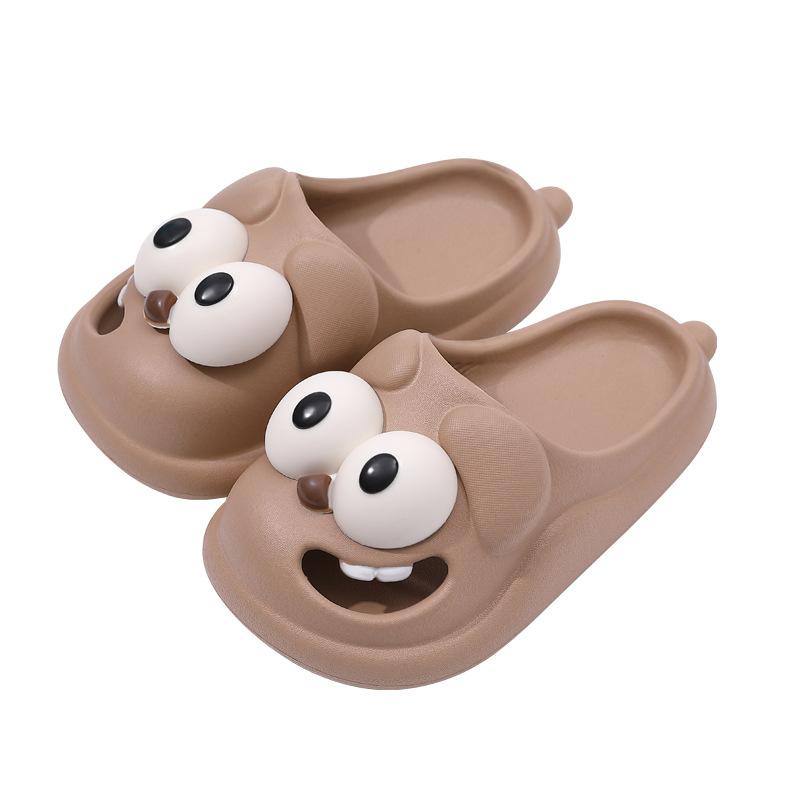 Тапочки для собак с большими глазами. Летние домашние тапочки для девочек и мальчиков с утолщенной мягкой подошвой. Крутые тапочки с героями мультфильмов.