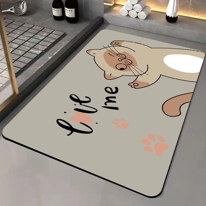 Коврик для пола из диатомовой грязи, впитывающий нескользящий коврик, бытовой коврик для двери, быстросохнущий коврик для туалета, ванной комнаты, душа, коврик для пола