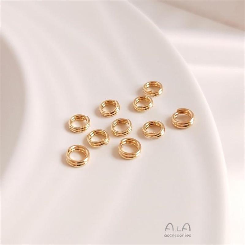 Двойные позолоченные соединительные кольца 14 карат с сохранением цвета для изготовления украшений своими руками: Концевики для ожерелья и браслета ручной работы, открытые и соединительные кольца.