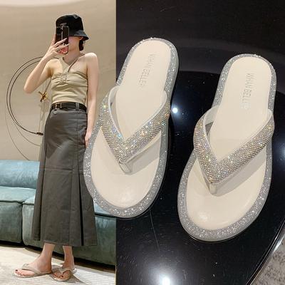 Модная женская обувь, шлепанцы на мягкой подошве, прозрачные стразы, плоская подошва, удобные уличные сандалии, элегантные женские тапочки