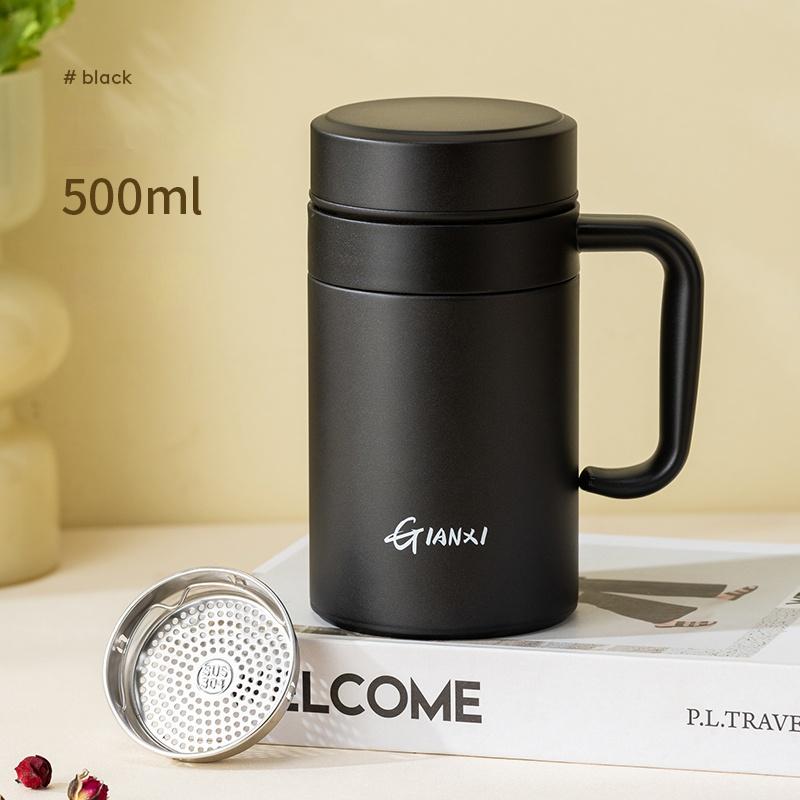 GIANXI Женская однотонная лаконичная термокружка большого калибра зимняя большая емкость для воды чашка для чая с ручкой и ремешком для разделения воды