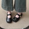 Mary Jane Shoes Women's Versatile Flat Black Small Leather Shoes Gentle Style Single Shoes Tide