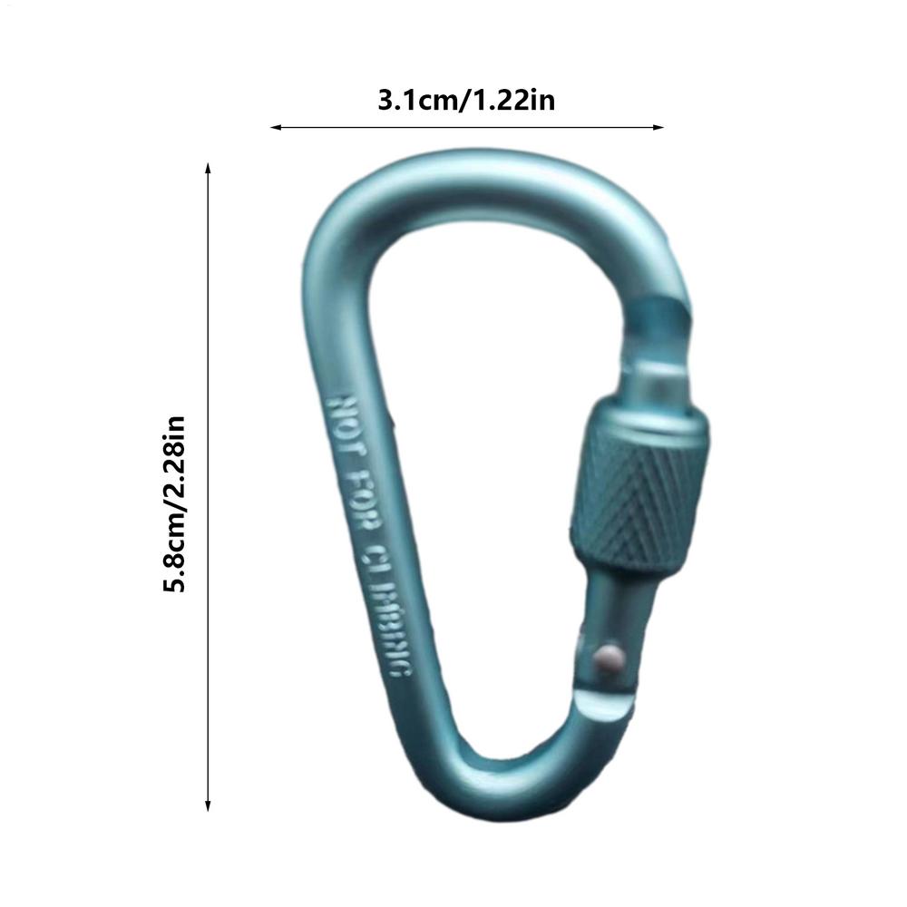 1PC Aluminum Alloy Carabiner Safety Buckle Keychain With Lock Climbing Button D-shape Carabiner Camping Hiking Hook Multi Colors