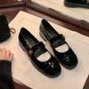 Small Fragrant Wind Buckle Belt Mary Jane Women'S Shoes French Flat-Soled Single Shoes Low Heel Thick Heel Small Leather Shoes