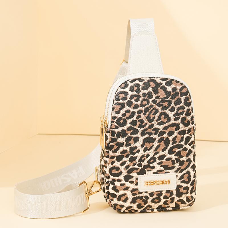 Женская нагрудная сумка с леопардовым принтом, сумка через плечо, легкая дорожная сумка