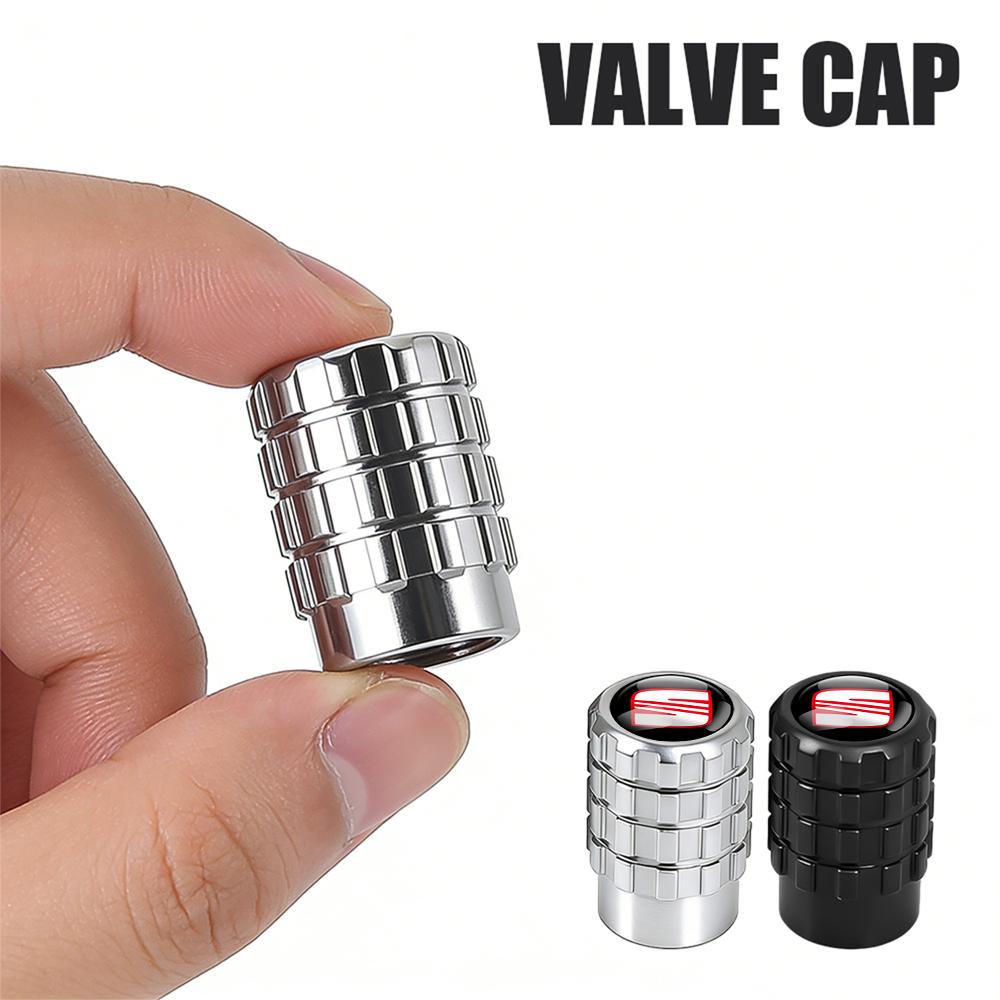 Car Emblem Wheel Tire Valve Caps Tyre Air Stem Cover Accessories For SEAT Ibiza Leon e-Racer Formentor Cupra Ateca FR Arona Exeolsj098