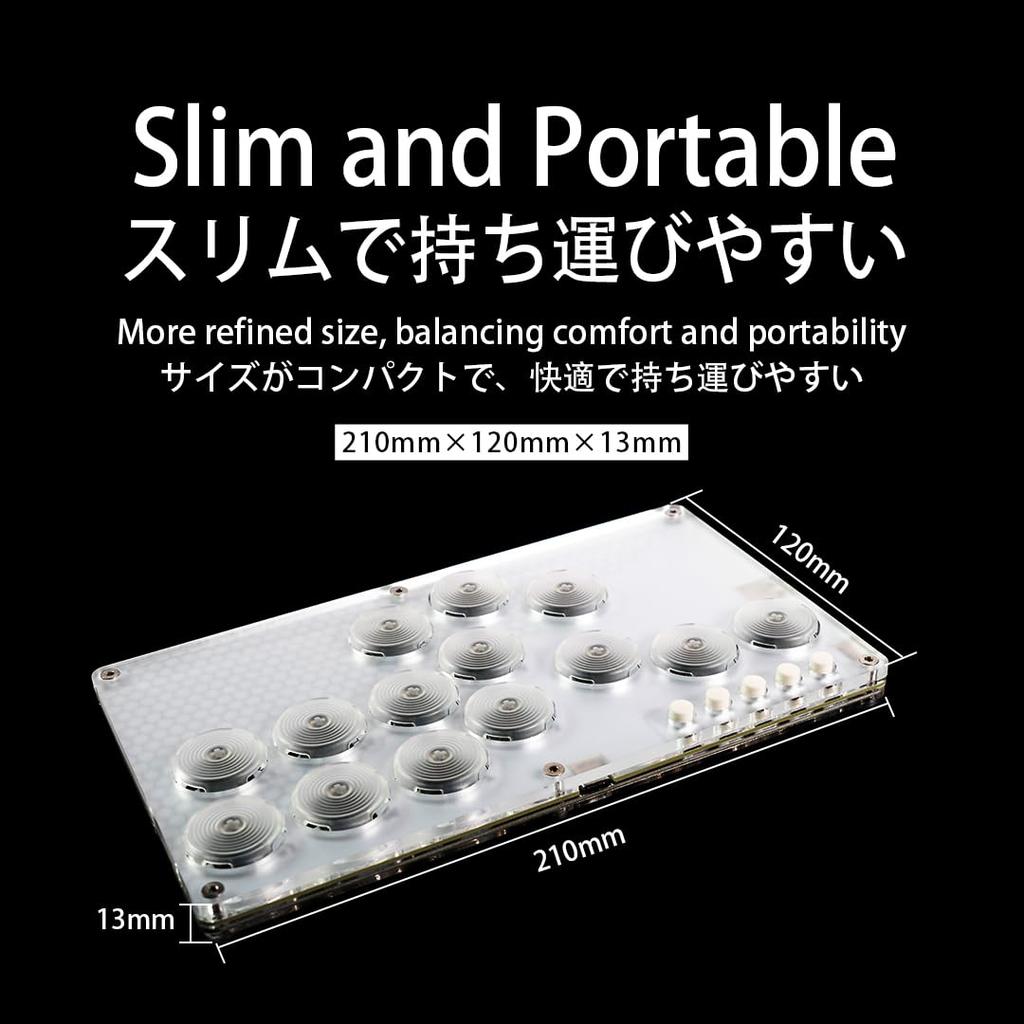 TIKITAKA FTG Kylinix series L14 Ghost shaft equipped leverless arcade stick Leverless Low profile all buttons for PS3 Top plate customization template