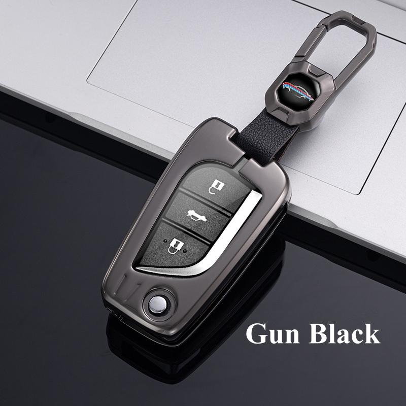 Водонепроницаемый металлический чехол для ключей из сплава, полное покрытие для Toyota Highlander RAV4 Izoa CHR Levin Camry Corolla Reiz, защитный чехол с 3 кнопками