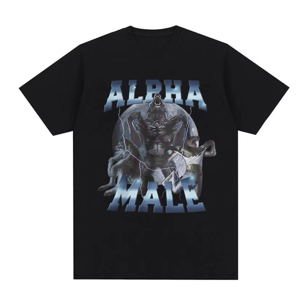 Limited Alpha Male Vintage Wolf Graphic T Shirts Mens Fashion Gothic Clothing Tshirt Funny Men Women Cotton Oversized T Shirts