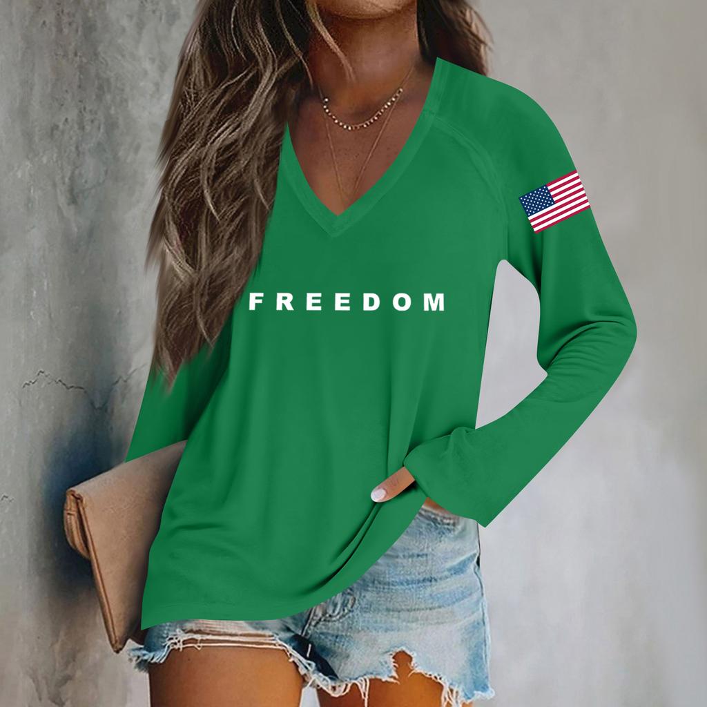 Women's Fashion Casual Long Sleeve Halloween Printed V-Neck Top