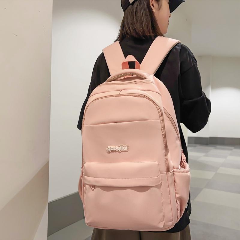 Школьная сумка для школьников средней школы, мужской рюкзак большой вместимости для путешествий, компьютерный рюкзак, однотонный женский рюкзак