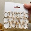 17KM Vintage Geometirc Metal Hoop Earrings Set, Women's Gold and Silver Color Circle Hoop Earrings Jewelry Gifts