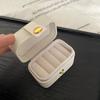 Mini Travel Ring Jewelry Box Portable PU Leather Organizer with Golden Clasp for Earrings Rings Small Accessories Storage Case