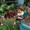 Funny Mini Garden Gnome Statue Fishing Dwarf Elf Figurines Front Porch Outdoor Ornaments Home Decor Modern Art DIY Crafts Garden