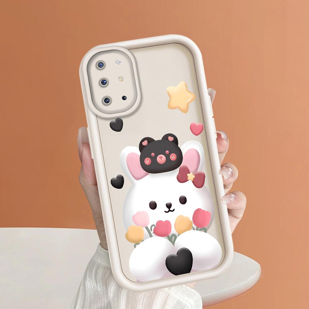 Для OPPO A38 A18 A57s A57 A60 Reno11 F Reno12 FS Moto G10 G20 G30 G22 Realme C53 C63 полноразмерный защитный чехол для телефона с милым кроликом