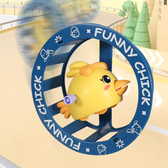 Wind-up Cartoon Chick Toy 360 Degrees Rolling Wheel Chick Toy Educational Toddlers Boys Girls Spring Clockwork Animal Spinner Wheel Toy