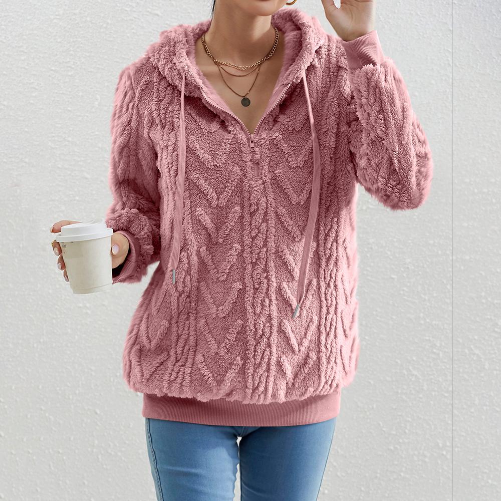 Женские пушистые флисовые толстовки, женские осенние толстовки с капюшоном на молнии, пуловеры, топы