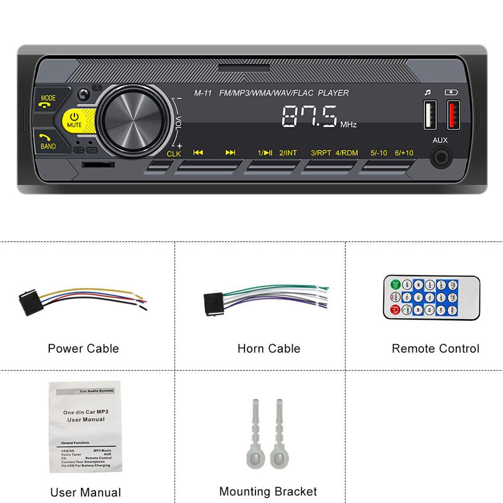 Black Car MP3 LCD Radio FM Bluetooth CAR BT DTA1028 TF-Karte 2-Kanal-Audioausgang TF-Karte TF-Karte