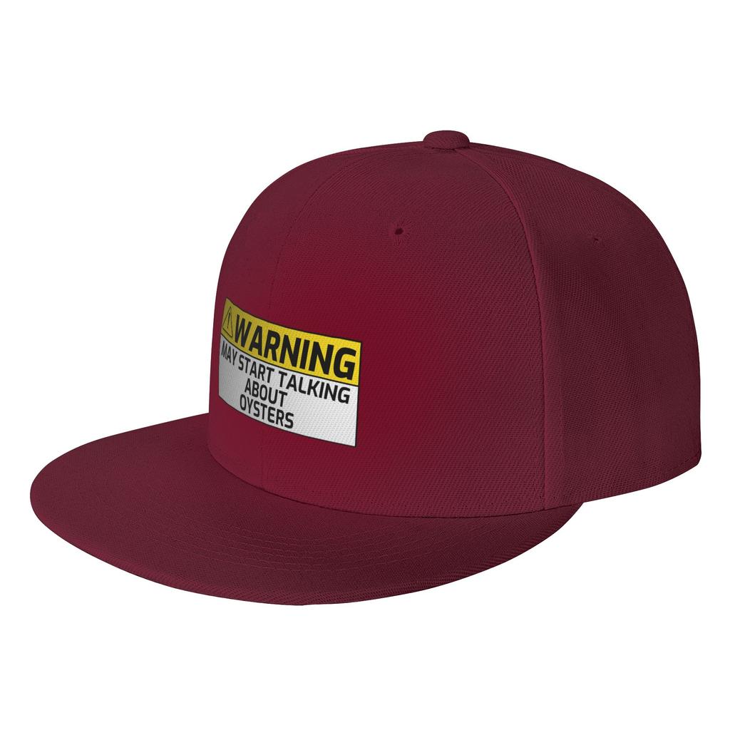 Fashion Warning May Spontaneously Start Talking About Oysters Flat Brim Sun Hat  Easy To Clean Baseball Caps