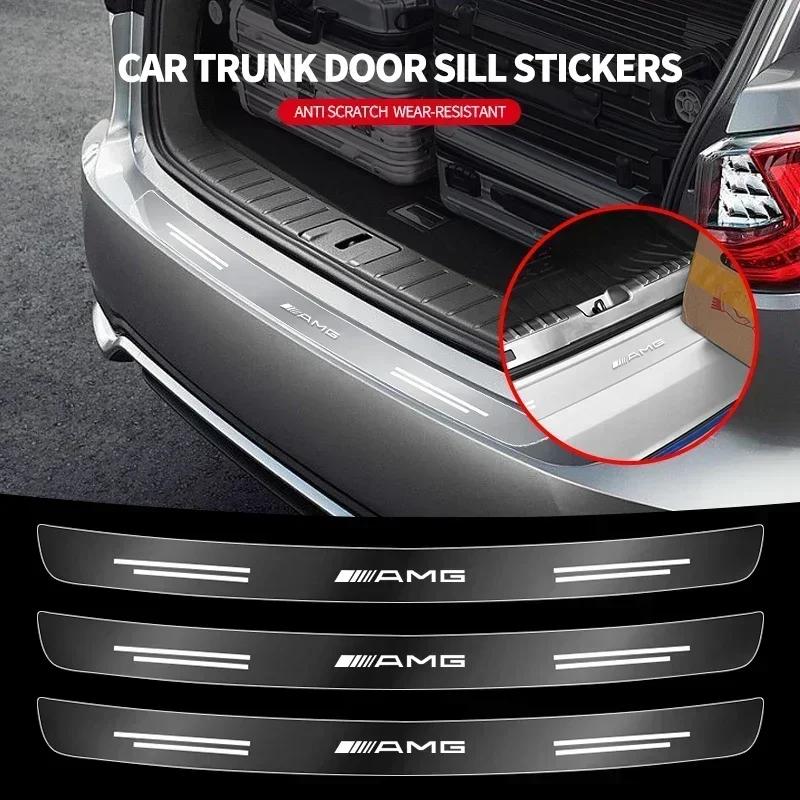 Car Rear Bumper Trunk Sill Transparent Protector Sticker For Mercedes Benz AMG W204 W203 W205 W211 W212 W213 W201 W210 W124 p5