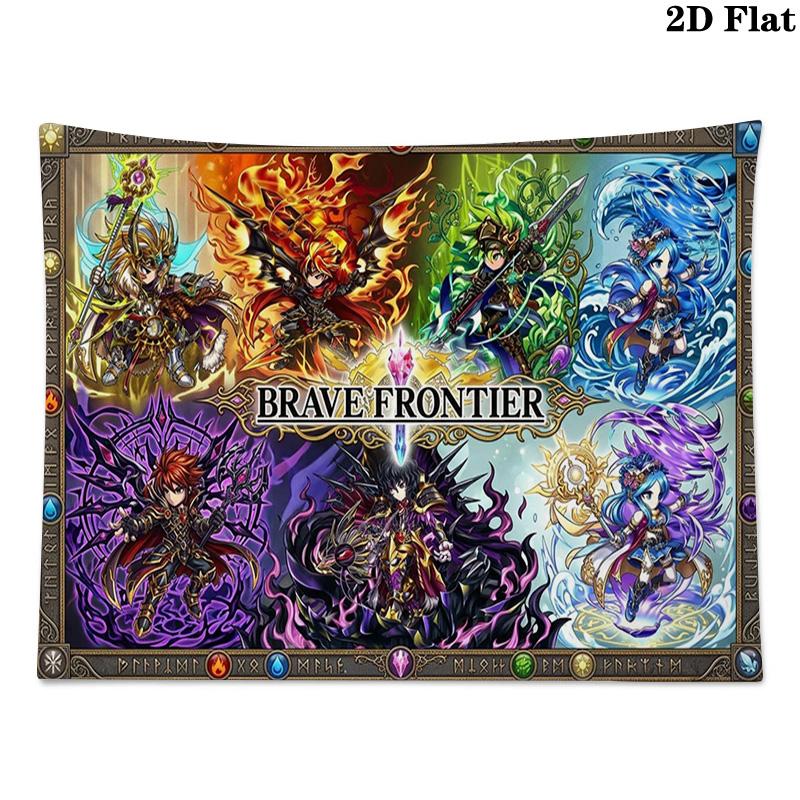 Brave Frontier Wall Tapestry Aesthetic Wall Hanging Printed Fabric Blanket Decorative Tapestries for Bedroom Living Room Home Decor