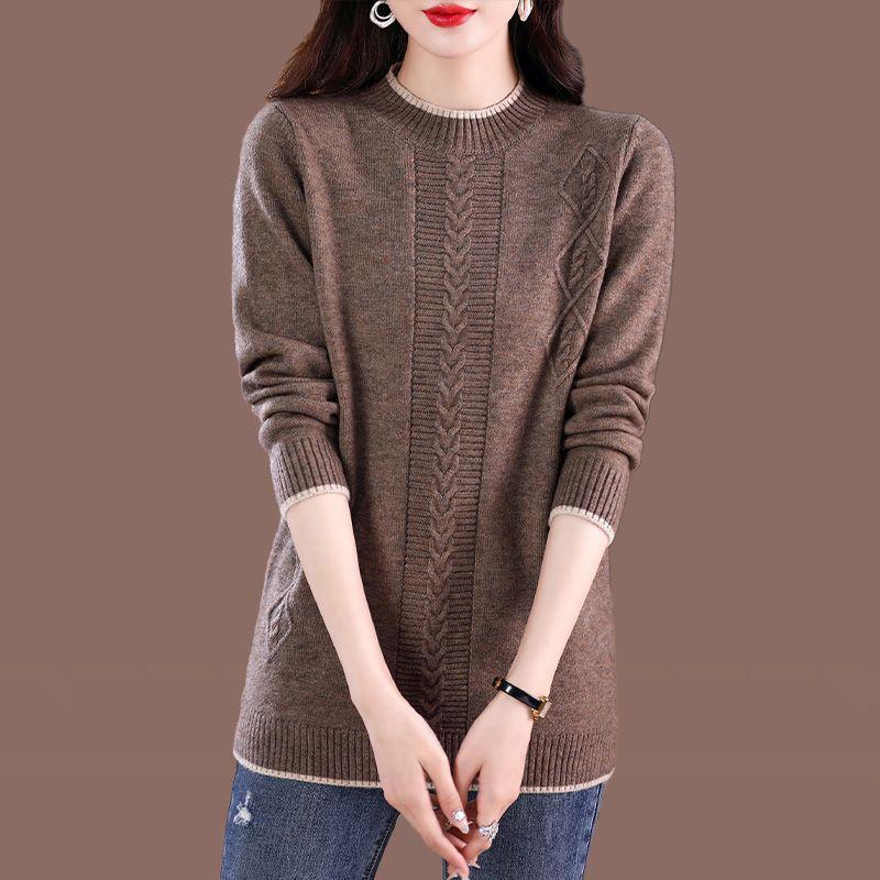 Свитер для женщин осень зима утолщенный пуловер свитер теплый вязаный свитер длинный рукав короткий облегающий джемпер большой размер свитер топы