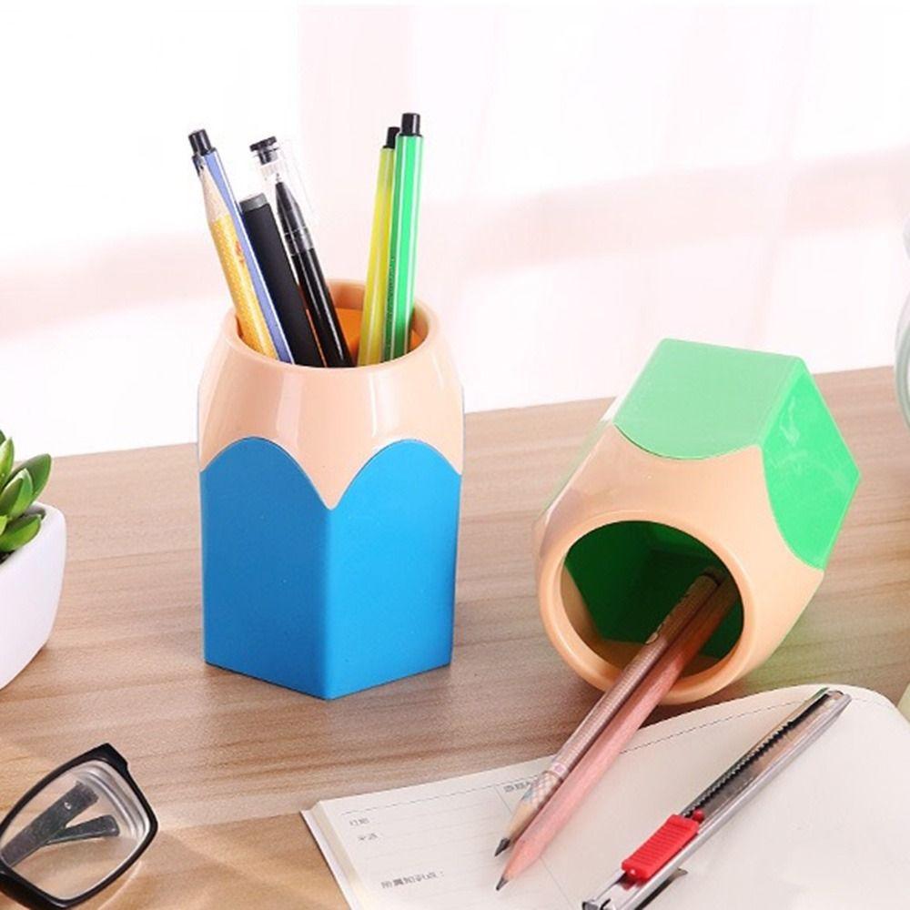 Desk Tidy Organiser Pencil Pot Holder Pen Storage Creative Pencil Head Pen Holder Organizer Box