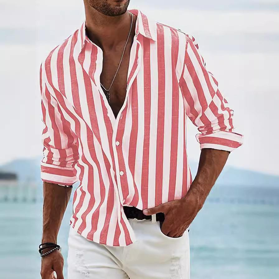 Men's Casual Beach Long Sleeved Shirt