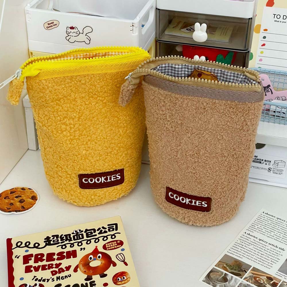 Large Capacity Cookies Plush Pen Bag Snack Cookies Cookies Plush Pencil Pouch Office