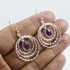 Amethyst Hammered Earrings, Designer Light Weight Earring, 925 Sterling Silver Teardrop Amethyst Earring, February Birthstone Earring