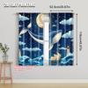 2pcs, plane printing Minimalist Curtains Watercolor Whale Polyester (without rod) Outdoor Decorations Ldeal for Bedroom &