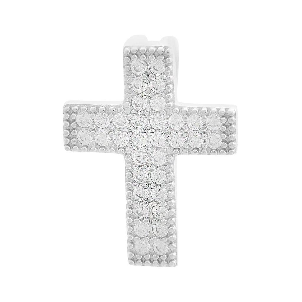 Серебряный крестик с фианитами (2142911)