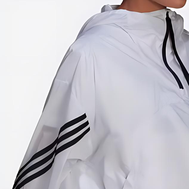 Adidas Тканая повседневная спортивная куртка с капюшоном на молнии для женщин, белые куртки H65727