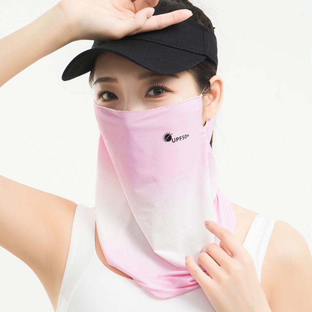 Ear Hanging Ice Silk Face Mask UV Protection Face Cover Portable Sunscreen Face Veil
