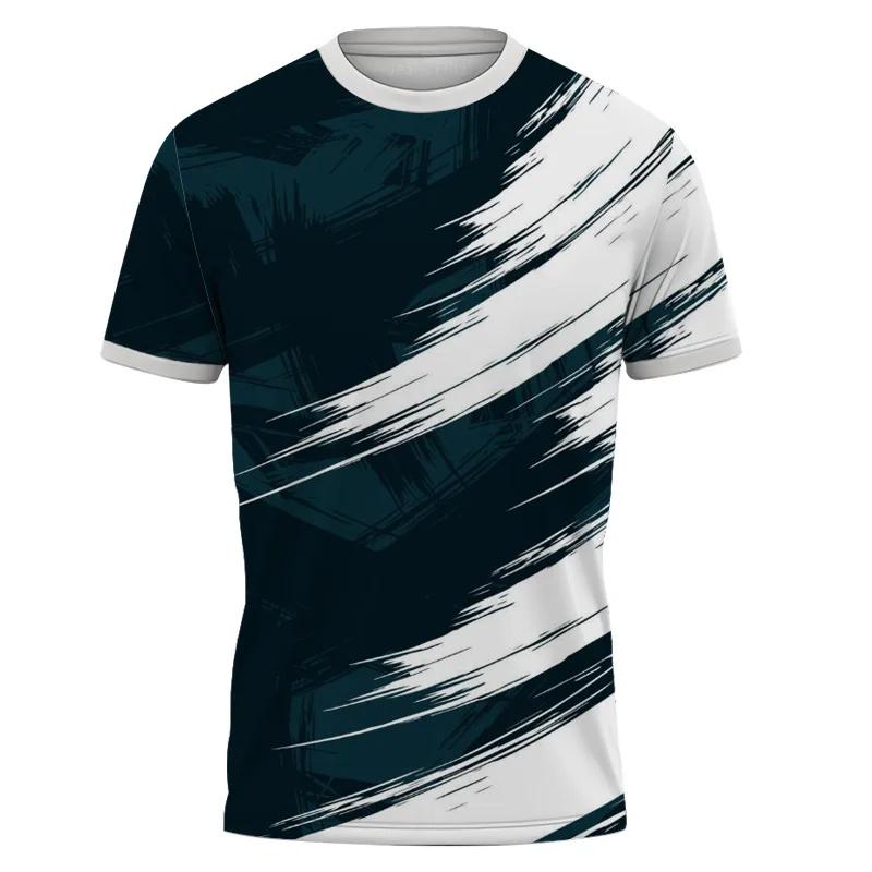 Summer Round Neck 3D Colorful Abstract Pattern Print Top Fashionable Casual Short Sleeved Men's T-shirts