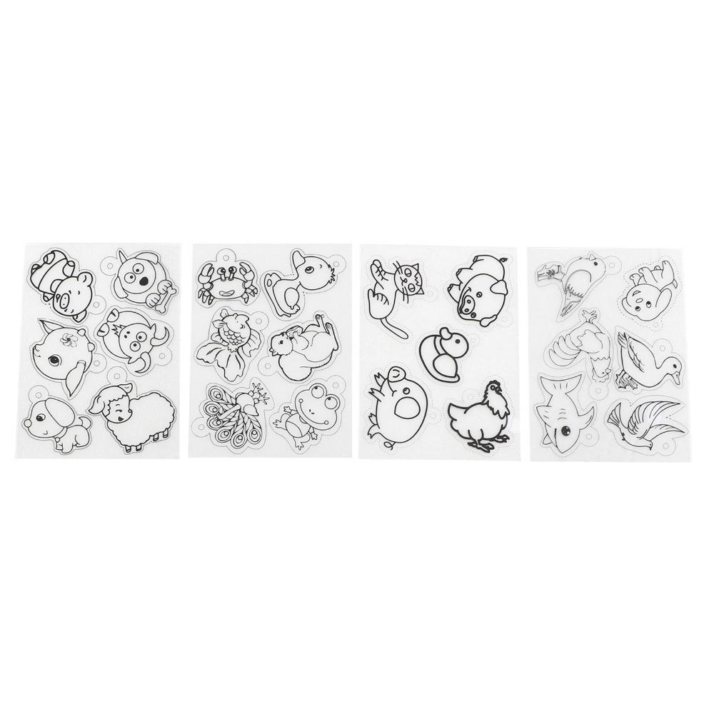 8pcs Colorable Shrink Plastic Sheets Different Patterns Shrink Art Paper DIY Ornaments