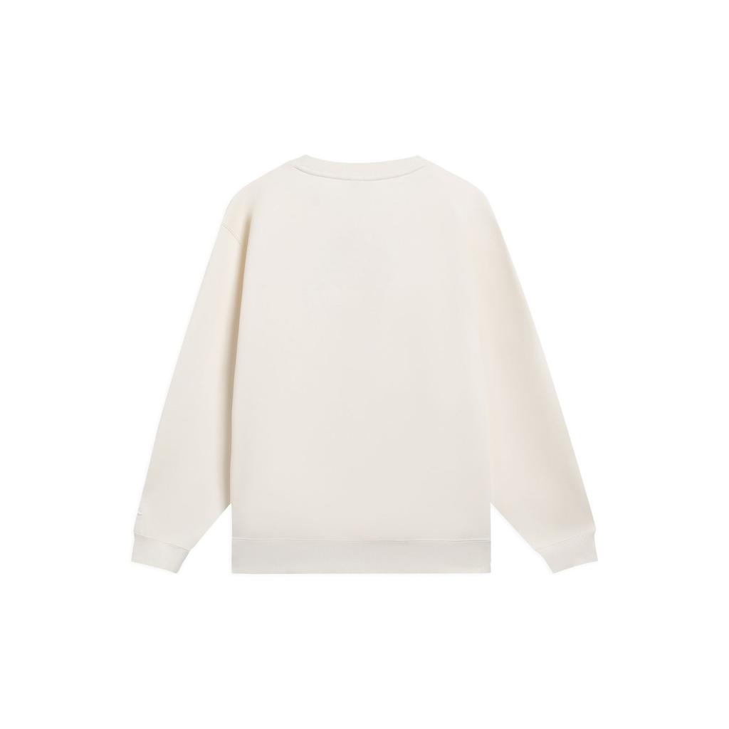 Li-Ning Серия Sports Trend с буквенным принтом и логотипом. Пуловер с круглым вырезом. Свободная повседневная толстовка с длинными рукавами. Топы унисекс. Off-White AWDT063-3.