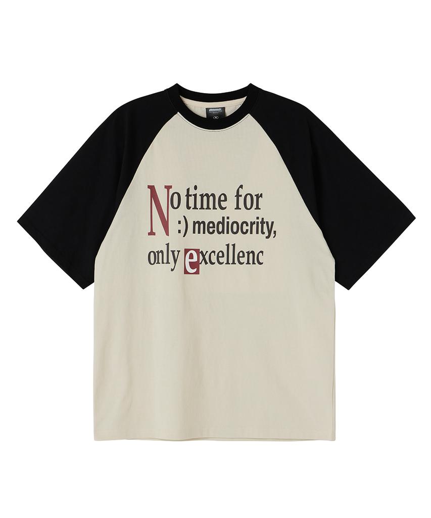 URBANAGE No Time Raglan Color Block Oversized Short Sleeve Black