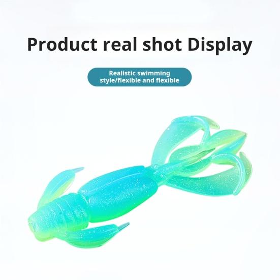 5Pcs 5.5CM/2G Soft Butterfly Shrimp Lure with Curly Tail Colorful Artificial Bait Saltwater Freshwater Bass Walleye Trout Fishing Accessories