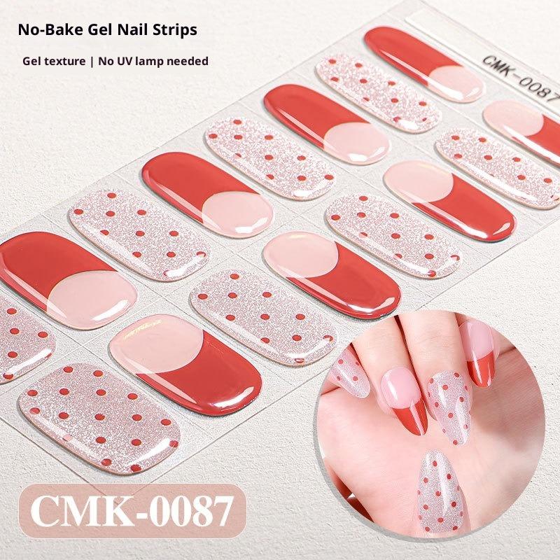 Наклейки для ногтей «кошачий глаз» без запекания или УФ-защиты, трансграничные цветочные, клетчатые, в горошек гелевые наклейки для ногтей