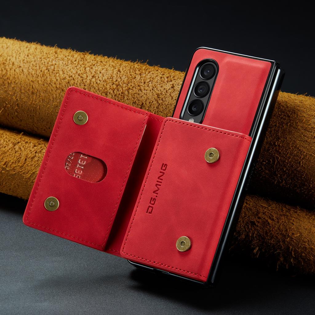 Чехол-держатель для карт, противоударный, кожаный, матовый, для Samsung Galaxy Z Fold4 5G, складной, 4, складной, 3, деловой, сумка для мобильного телефона