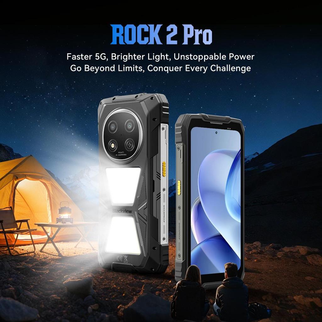 Blackview Прочный мобильный телефон ROCK 2 Pro, 8 ГБ ОЗУ, 256 ГБ ПЗУ, 5G, Android 16, смартфон с батареей 15000 мАч