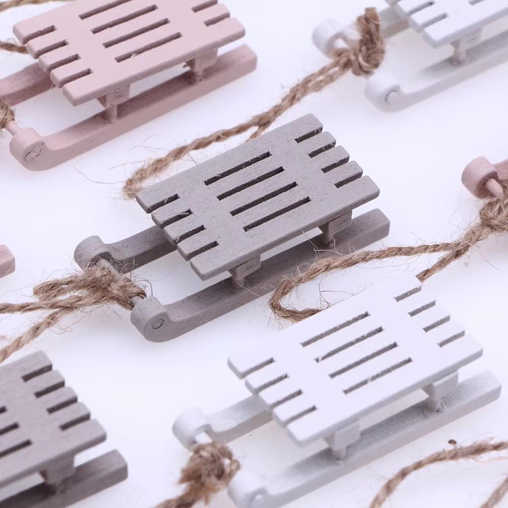 1 шт. Кукольный домик Миниатюрные санки Подвеска на елку Сани DIY Декор сцены для кук