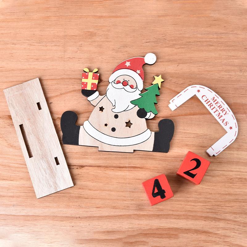 Christmas, Painted, Wooden, Creative DIY, Christmas Calendar Ornaments, Assembled Gifts, Christmas Decoration Ornaments