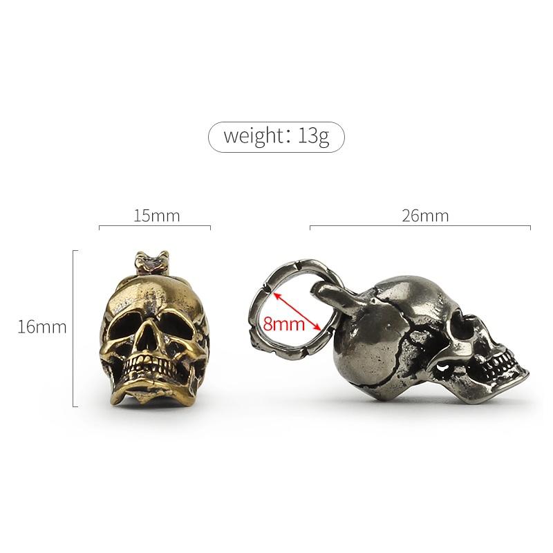 Латунь Медь Череп Панк Брелки Кулон Брелок Подвески Брелок Скелет DIY Уличные Аксессуары
