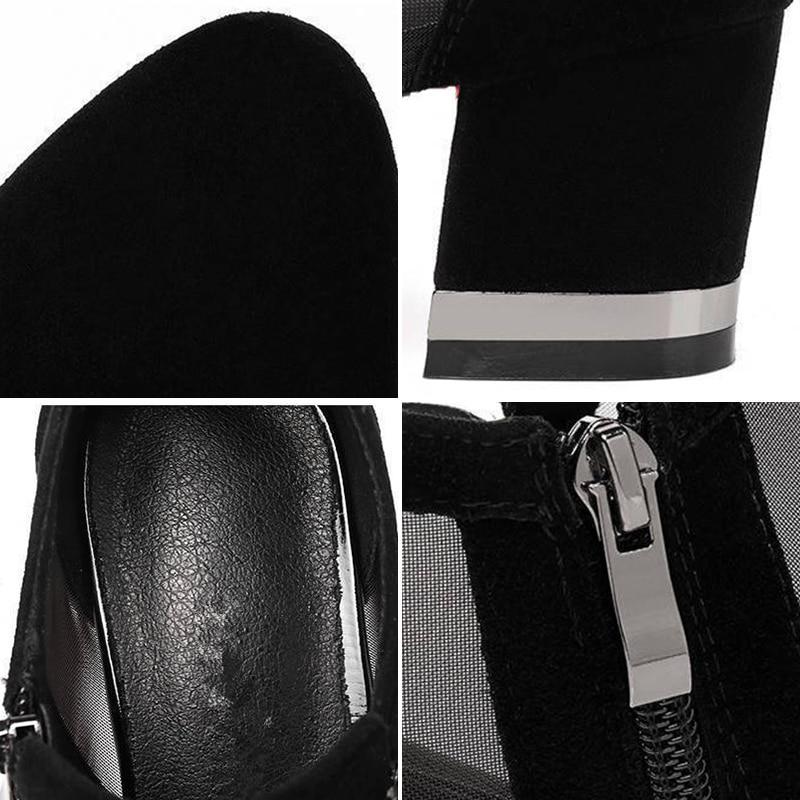 Сетчатые кружевные скрещенные полоски, повседневные туфли-лодочки на высоком каблуке-шпильке с острым носком, сандалии