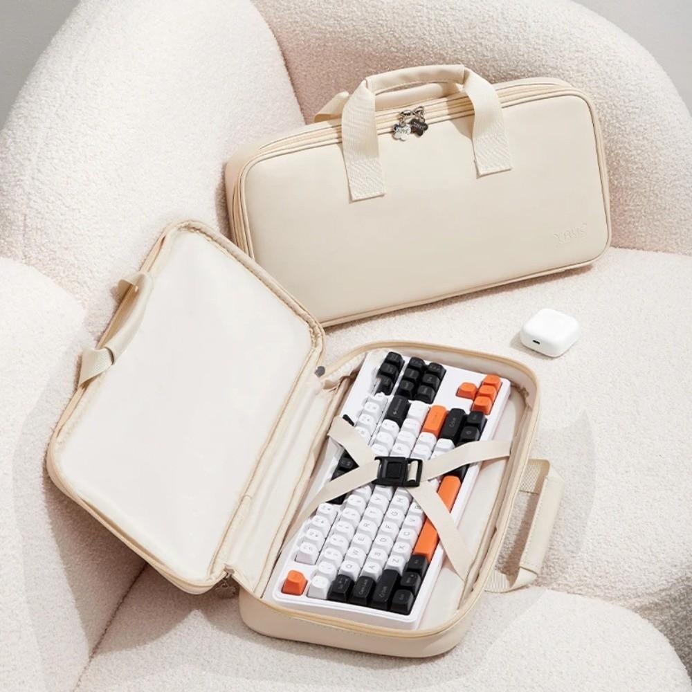 65/75/87/98 Keys Mechanical Keyboard Storage Bag Thickened Fabric Large Capacity Keyboard Protective Bag Waterproof PU Leather