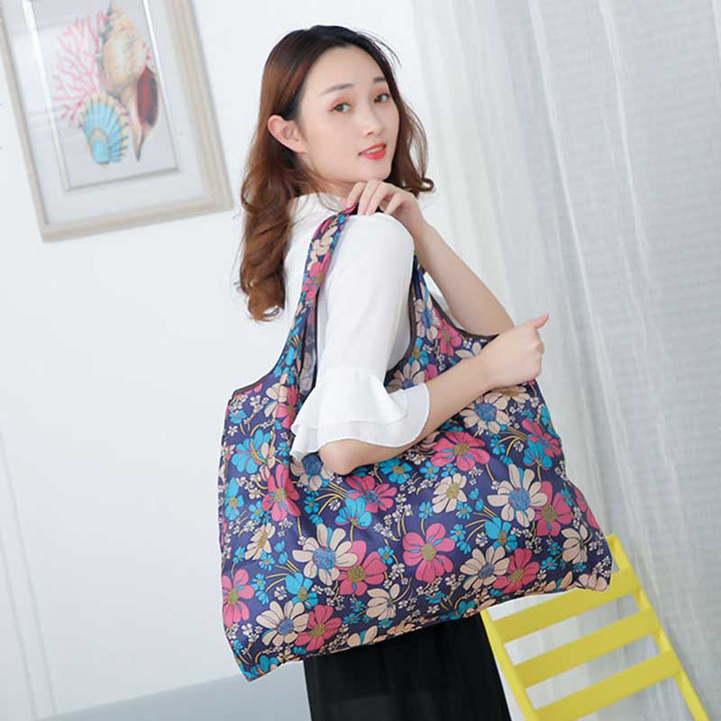 Large Capacity Portable Bags Supermarket Environmental Protection Shopping Bag Folding Waterproof Handheld Shoulder Storage Bag Load Capacity 20KG