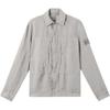 Solid Color Button Long Sleeve Shirt Men Shirts Gray White K1S151200010S00F8-V0064