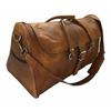 Vintage Men's Brown Genuine Leather Goat-hide Travel Luggage Duffel Gym Bag Tote